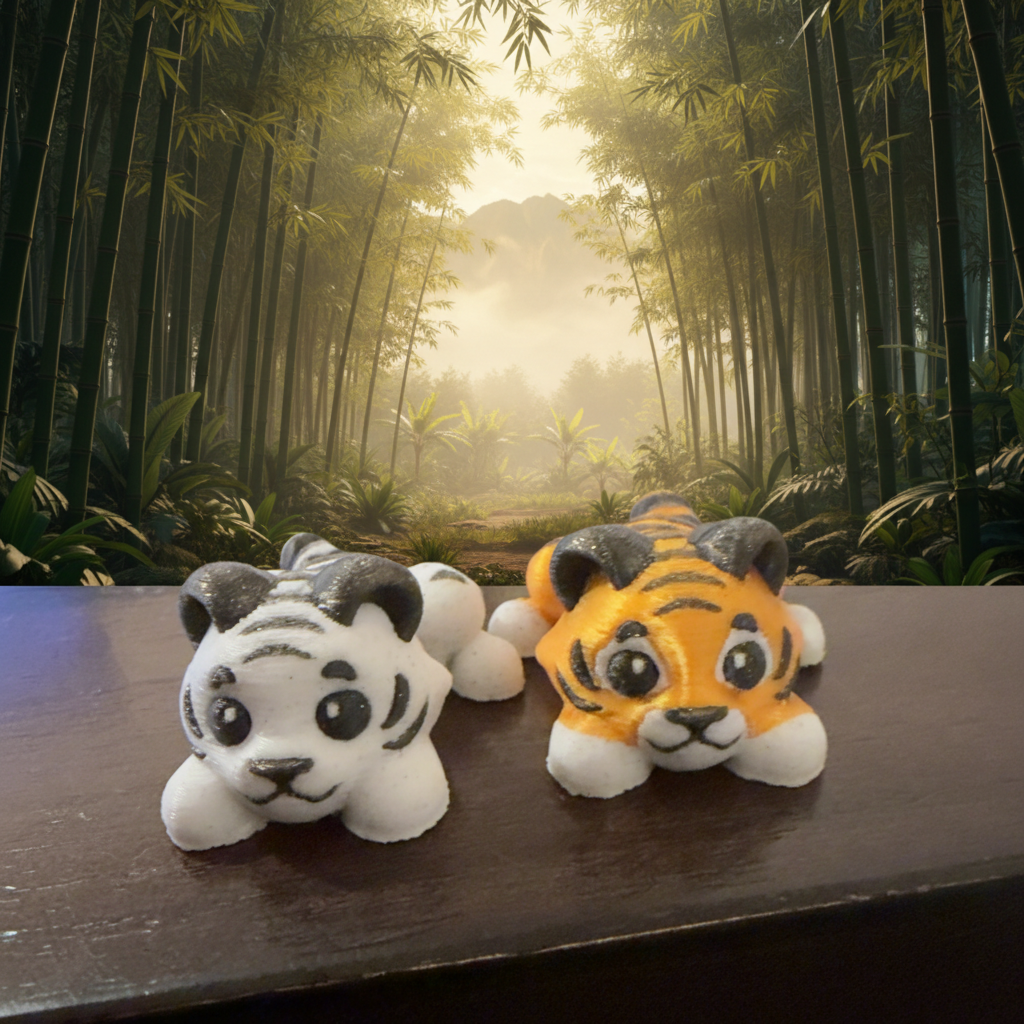 Bengal and White Tiger Flexi Figures