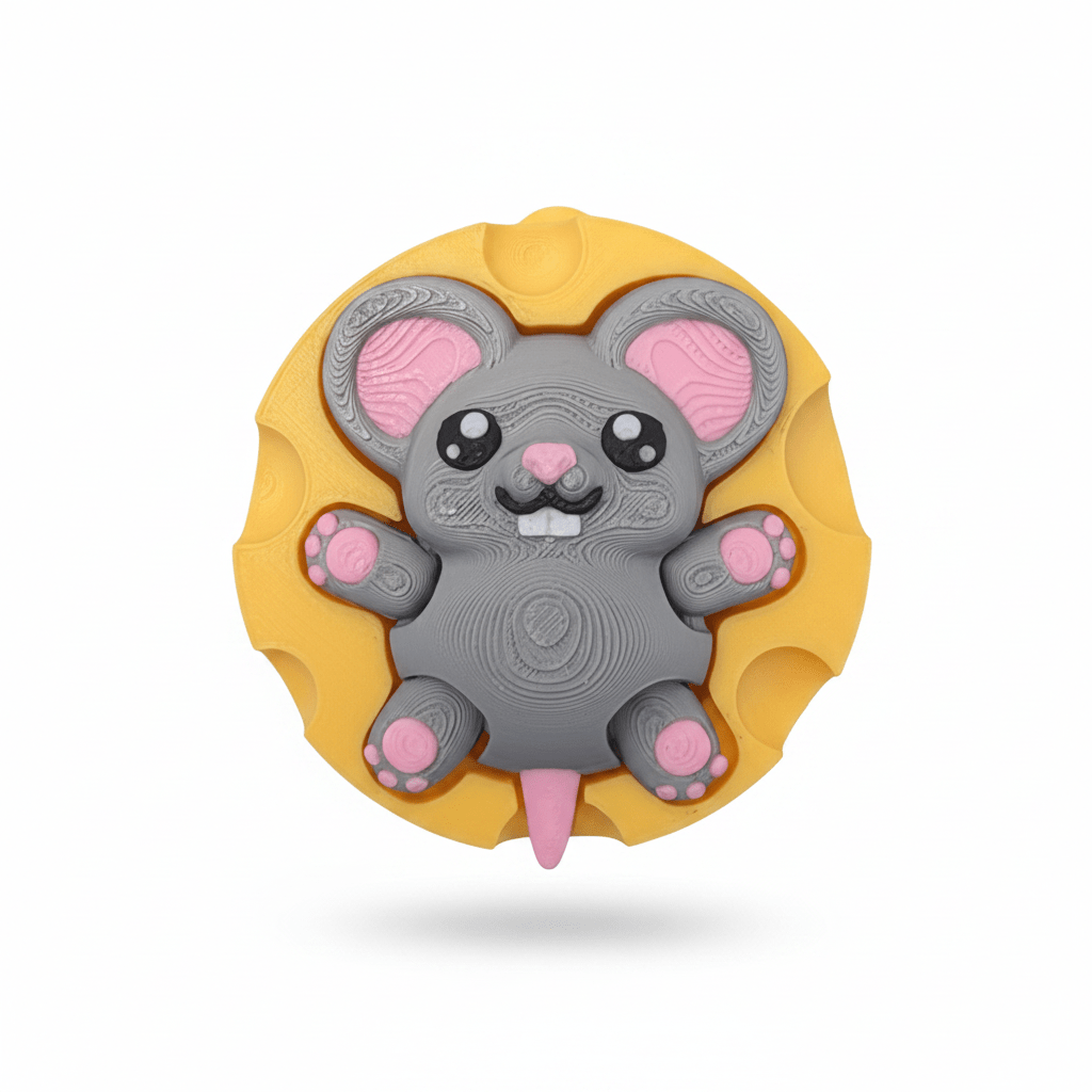 Clicky Mouse in Cheese – Mechanical Fidget Toy - Fiendworks Studio