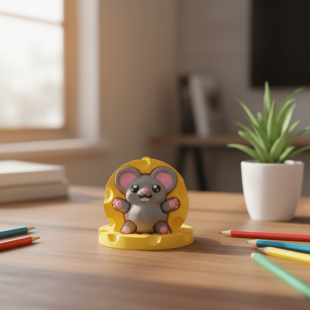 Clicky Mouse in Cheese – Mechanical Fidget Toy - Fiendworks Studio