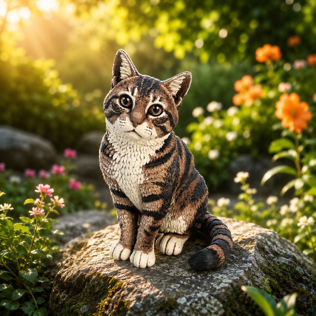 Realistic Cat Figurine – 4-Color 3D Printed Desk & Shelf Decor - Fiendworks Studio