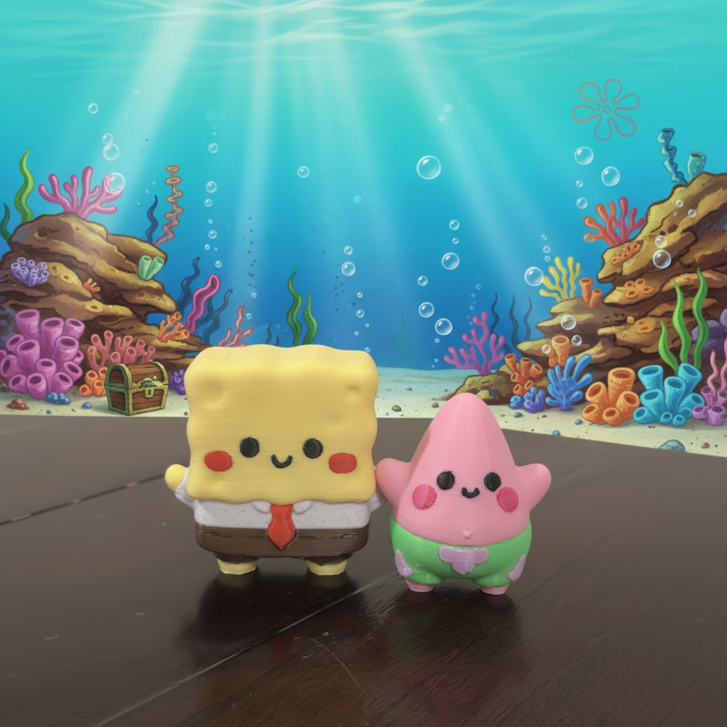 Kawaii Spongebob and Patrick
