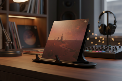 Vinyl Record Stand — Moody Studio Background